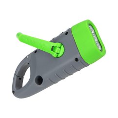 Adventure World LED Flashlight with Solar Panel, Gray-Green