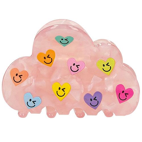 Top Model hair clip with hearts, pearlescent pink