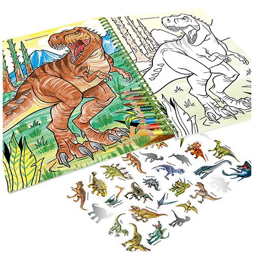 Kolorowanki z kredkami w opakowaniu Dino World
