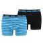 Męskie bokserki Puma Spacedye Stripe 2P - Kolor: Czarny/niebieski, Rozmiar: M