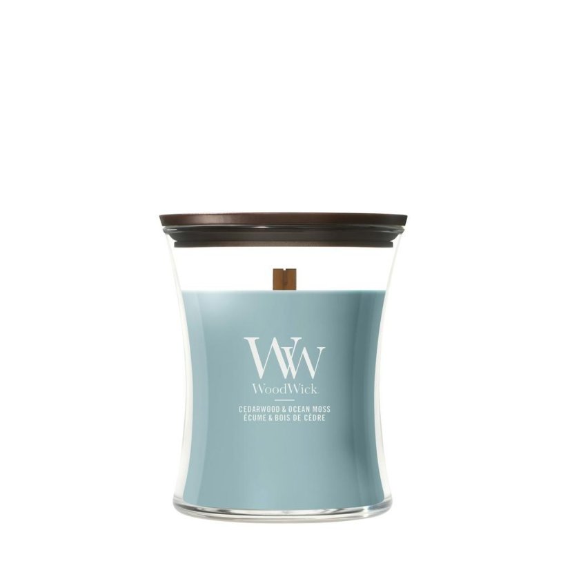 WoodWick Medium Candle, Cedarwood & Ocean Moss
