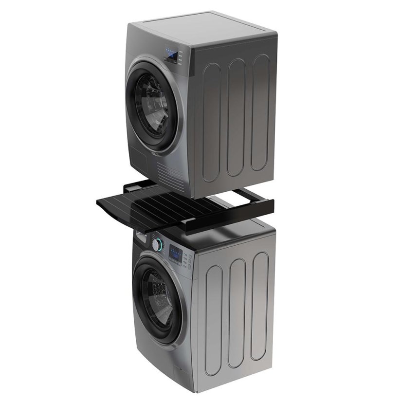 Universeller Zwischenraum zwischen Waschmaschine und Trockner mit ausziehbarem Regal Meliconi Torre Black 656136 schwarz