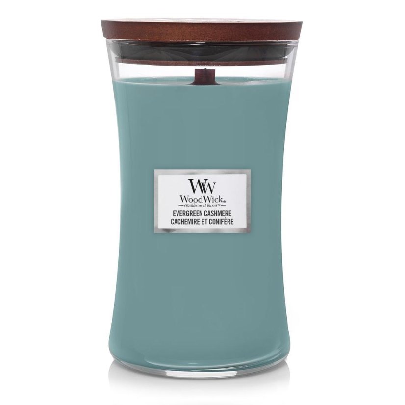 Große WoodWick-Kerze, Evergreen Cashmere