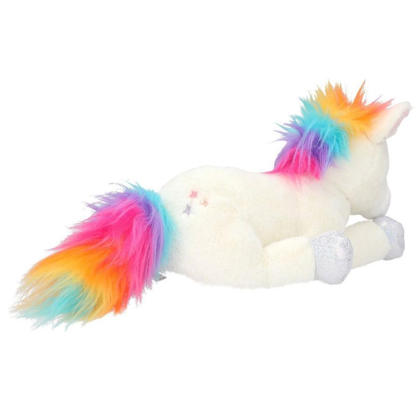 Ylvi plush unicorn, Naya lying down