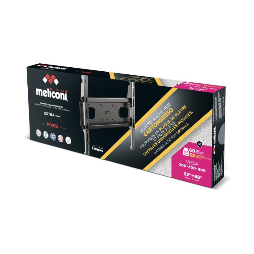Feste TV-Halterung (Wand/Trockenbau)  Meliconi 480876 Extra 400F CG schwarz