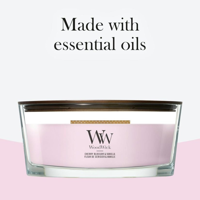 WoodWick-Kerze im Schiffchen, Cherry Blossom & Vanilla