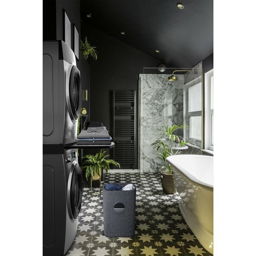 Universeller Zwischenraum zwischen Waschmaschine und Trockner mit ausziehbarem Regal Meliconi Torre Black 656136 schwarz