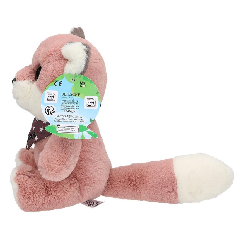 Snukis Foxie Plush Fox – 18 cm, pink and white