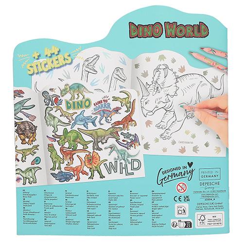 Kreativní omalovánky se samolepkami Dino World, 44 kusů