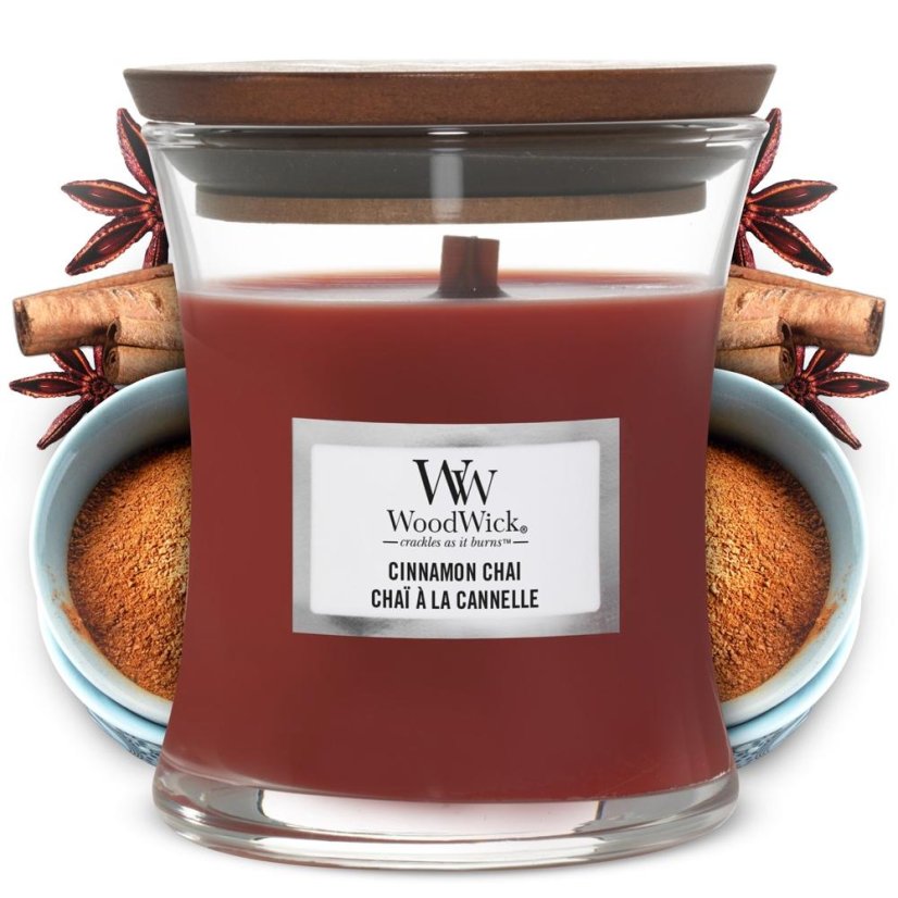 WoodWick Small Candle, Cinnamon Chai