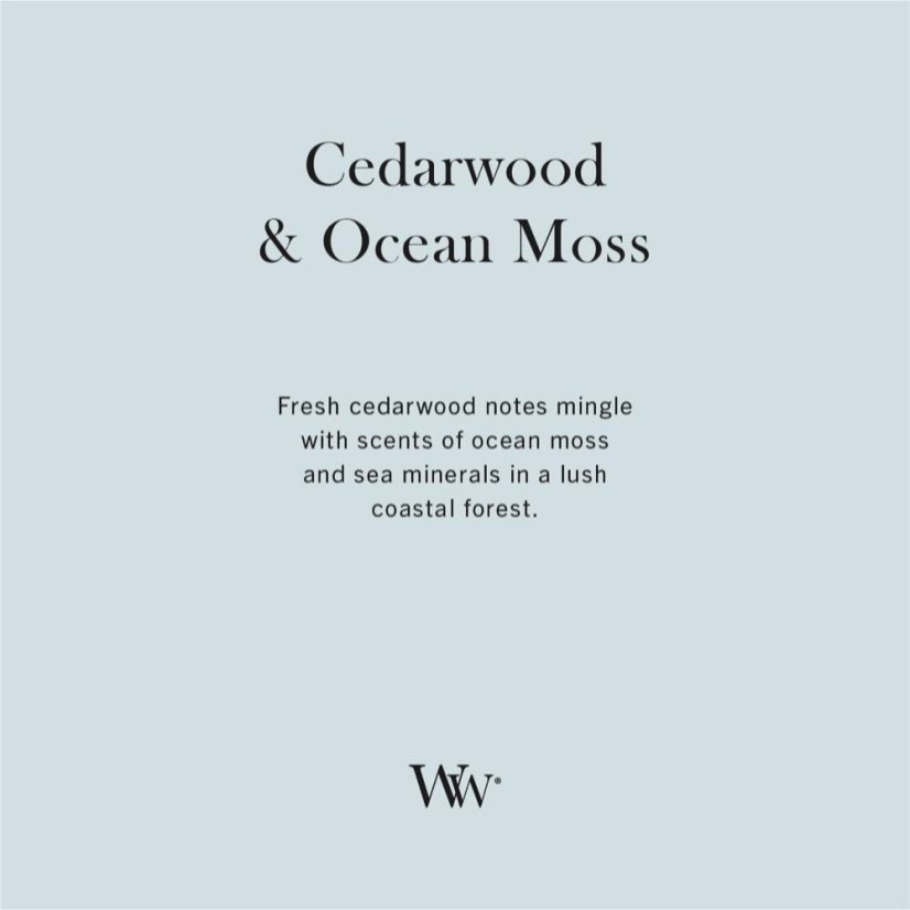 WoodWick-Kerze, groß, Cedarwood & Ocean Moss