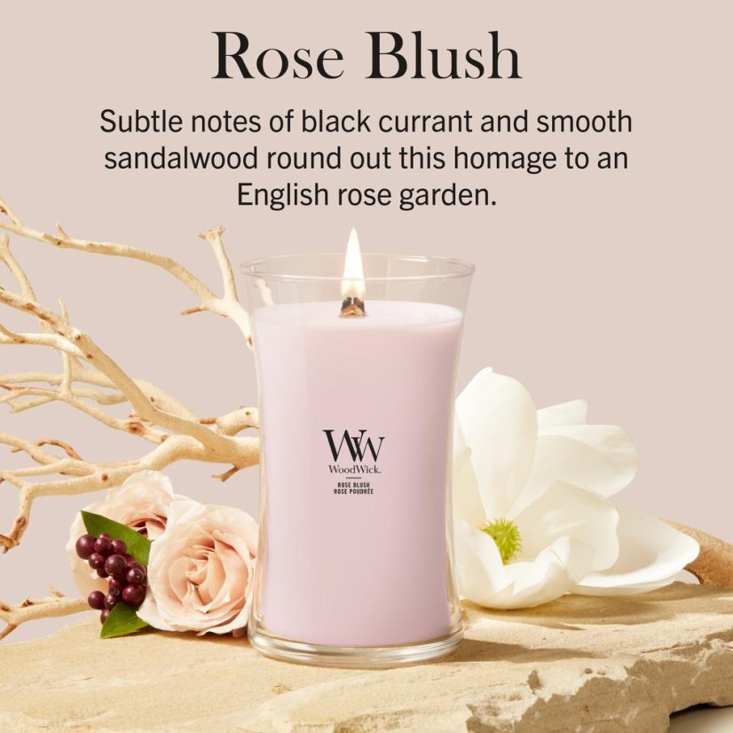 WoodWick-Kerze, groß, Rose Blush