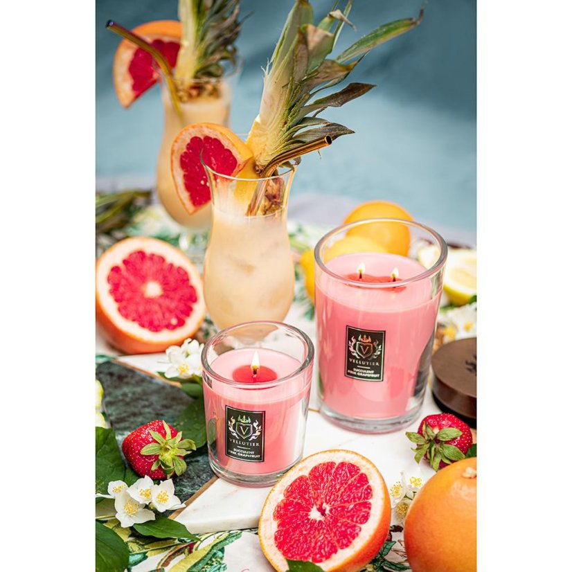 Świeca Vellutier duża, Succulent Pink Grapefruit