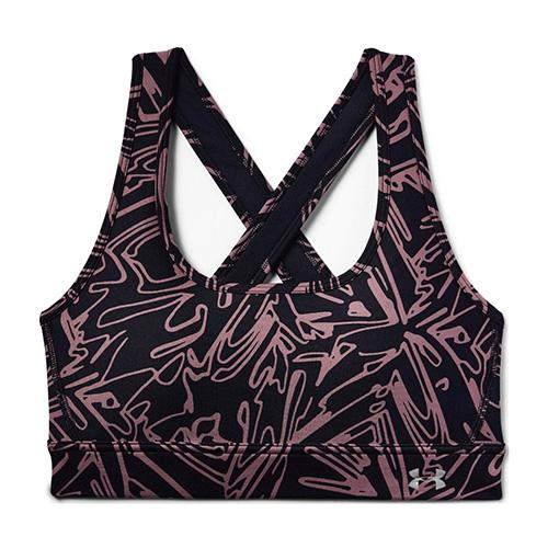 Under Armour Mid Crossback Printed Bra - Color: Purple, Size: S