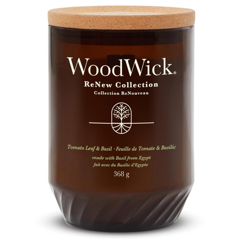 WoodWick ReNew Kerze groß, Tomato Leaf & Basil
