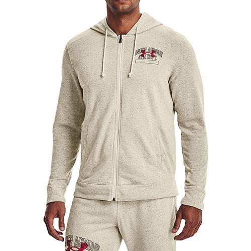 Męska bluza Under Armour Rival Try Athlc Dep FZ HD - Kolor: Beżowy, Rozmiar: L