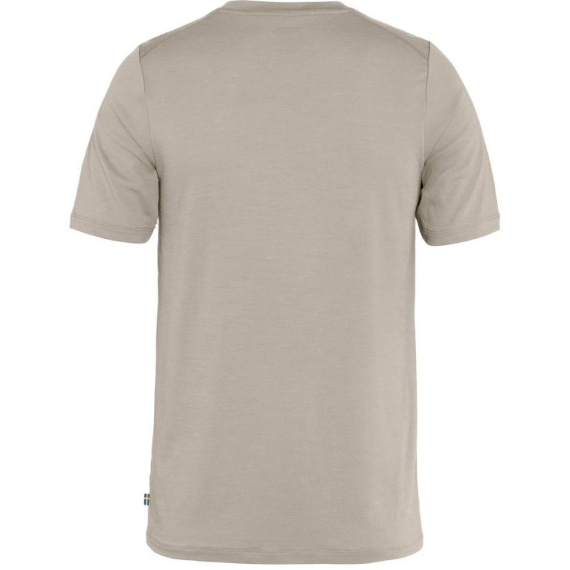 Pánské tričko Fjällräven Abisko Wool Logo SS M - Farba: Čierna, Veľkosť: M