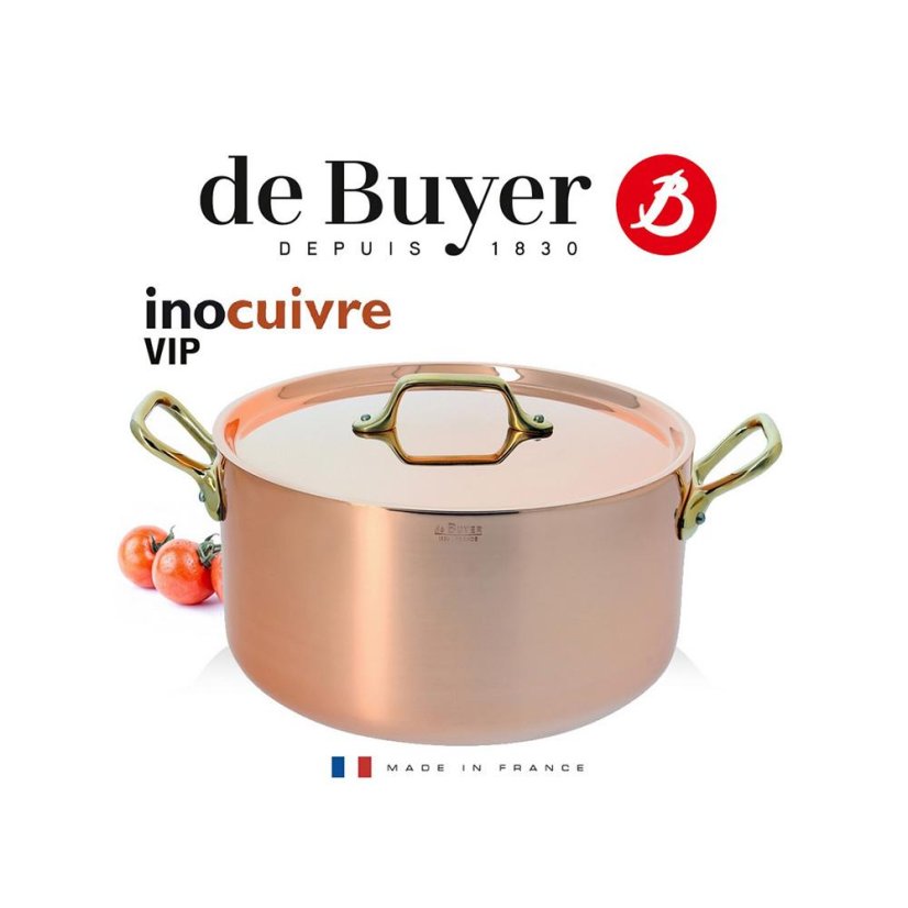 Pot with lid de Buyer Inocuivre 6447.20, 20 cm