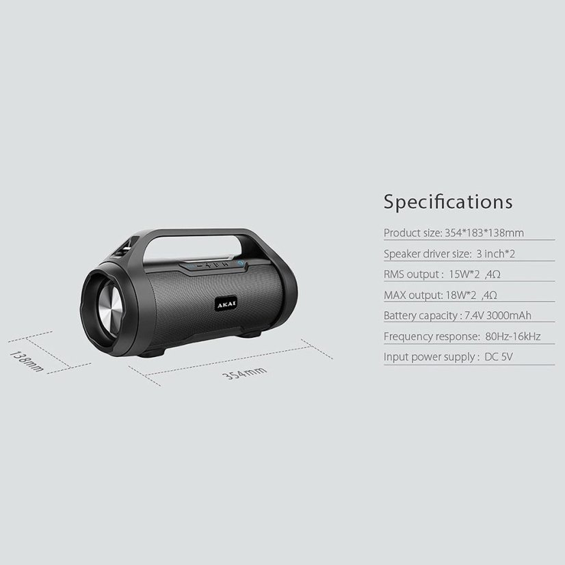 Lautsprecher AKAI ABTS-50 schwarz