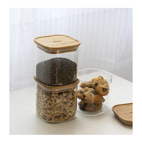 Set mit 3 Glasbehältern Pebbly PKV-015, 800 ml