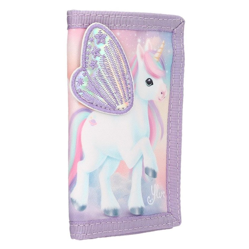 Ylvi fabric wallet with Velcro closure, wing patch