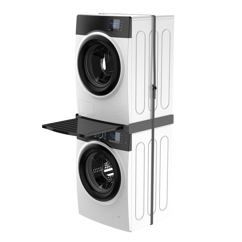 Universeller Zwischenraum zwischen Waschmaschine und Trockner mit ausziehbarem Regal Meliconi Torre Black 656136 schwarz