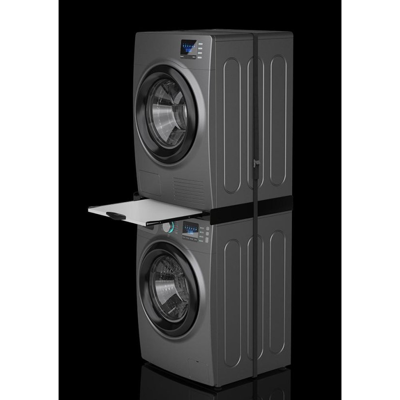 Universal adapter between the handle and the dryer with a wooden shelf Meliconi Torre DARK 656128 black