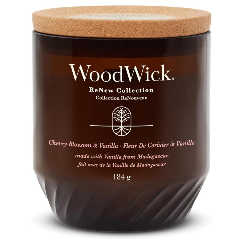 WoodWick ReNew Kerze mittelgroß, Cherry Blossom & Vanilla