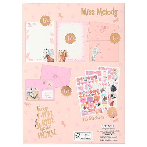 Briefpapier-Set Miss Melody, drei galoppierende Pferde