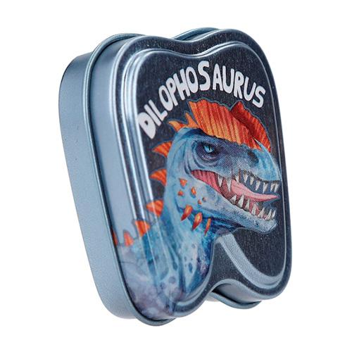 Pudełko blaszane na ząbki Dino World Dilophosaurus