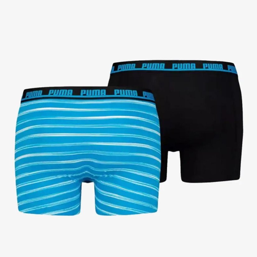 Męskie bokserki Puma Spacedye Stripe 2P - Kolor: Czarny/niebieski, Rozmiar: M