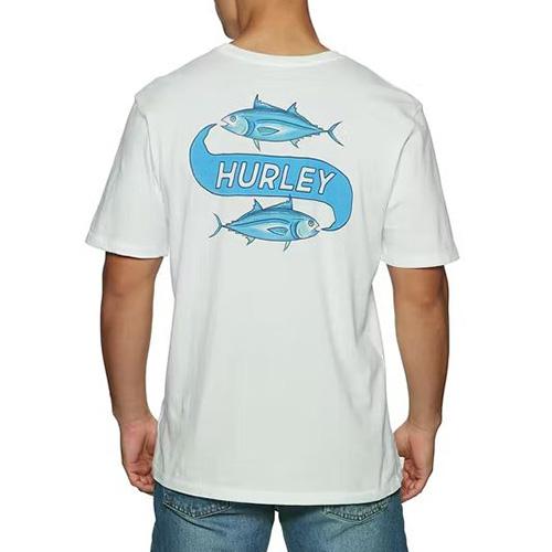 Hurley Evd Wash MR Fishy Pánske tričko - Farba: Biela, Veľkosť: S