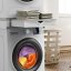 Universal spacer between washing machine and dryer with pull-out drawer and storage shelf Meliconi Torre Duo 656123 white