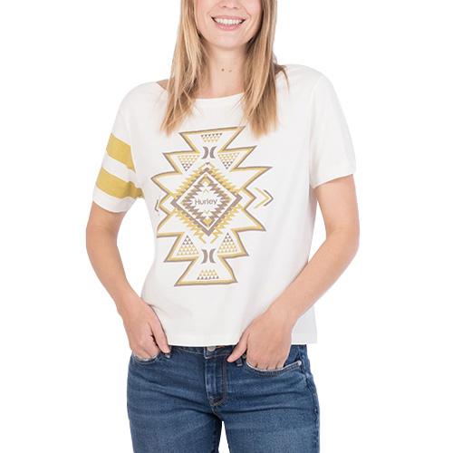 Hurley Ocencare Totem Front Back Women's T-shirt - Color: White, Size: XS
