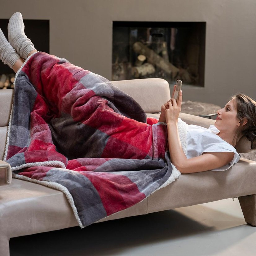 Heizdecke Imetec Adapto Tartan 16715 rot