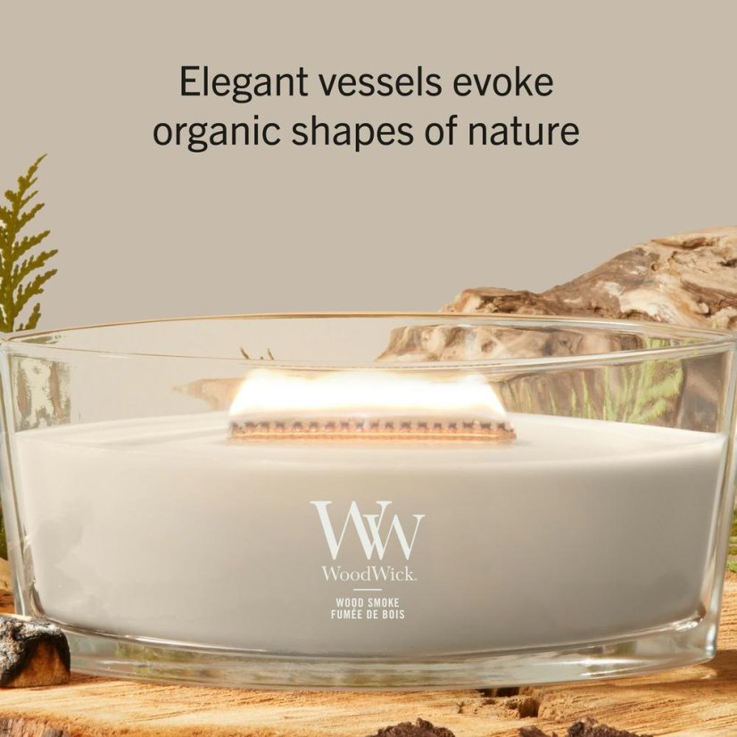WoodWick hajó alakú gyertya, Wood Smoke