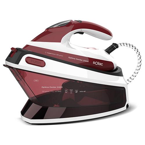 Solac Optima Center 2400 CPB6050 steam station, red and white