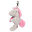Plush unicorn keychain with carabiner Ylvi, gray with pink heart