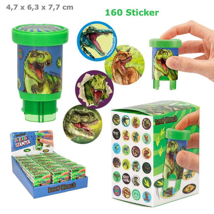 Stamp for Dino World stickers, 160 green stickers