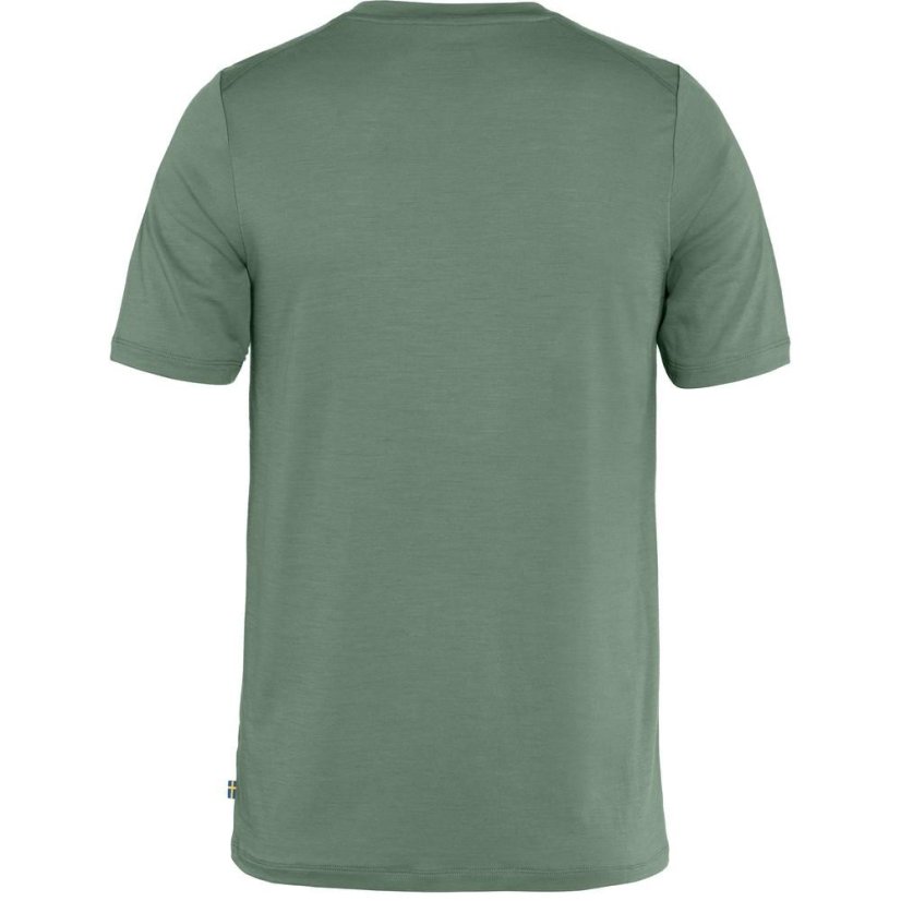 Pánské tričko Fjällräven Abisko Wool Logo SS M - Farba: Čierna, Veľkosť: M