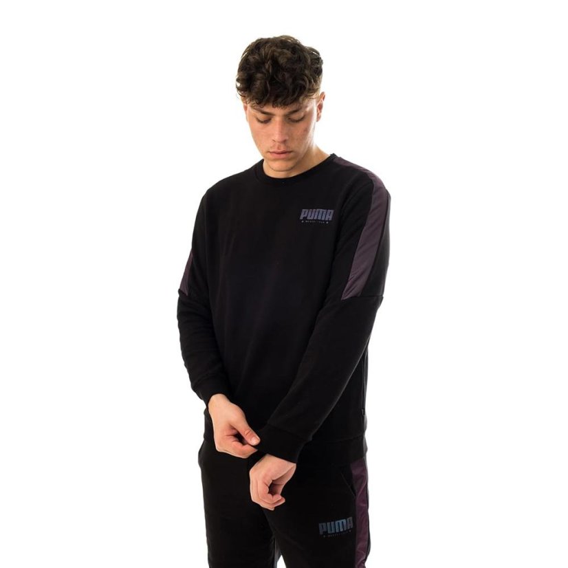 Puma Cyber Crew férfi pulóver - Szín: Fekete, Méret: S