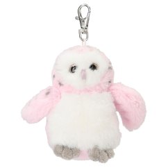 Pluszowa sówka z karabińczykiem Snukis, różowa