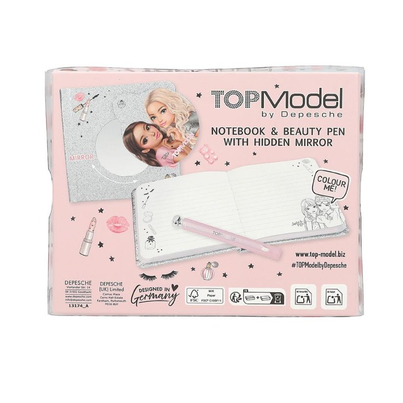 Notesz tollal és tükörrel Top Model Talita & Candy