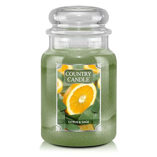 Świeca Country Candle duża, Citrus & Sage