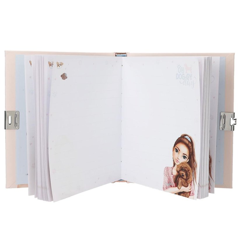 Top Model Kitty & Doggy lockable diary, Hayden and puppy