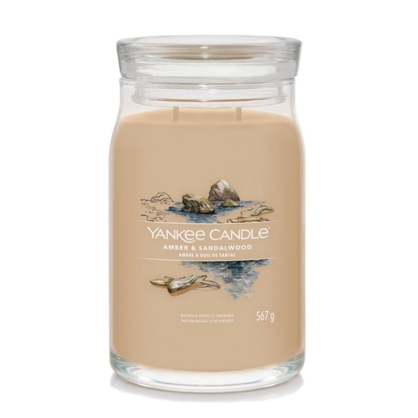Yankee candle Signature nagy méretű gyertya, Amber & Sandalwood