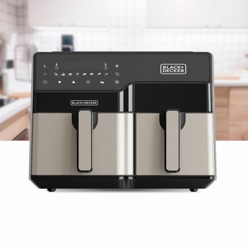 Black+Decker BXAF9000E black and silver hot air fryer