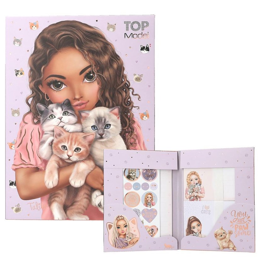 Zestaw listowy z naklejkami Top Model Cat Love, Talita