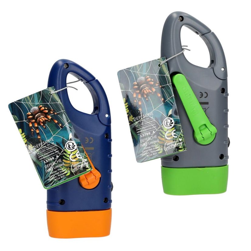 Adventure World LED Flashlight with Solar Panel, Blue-Orange