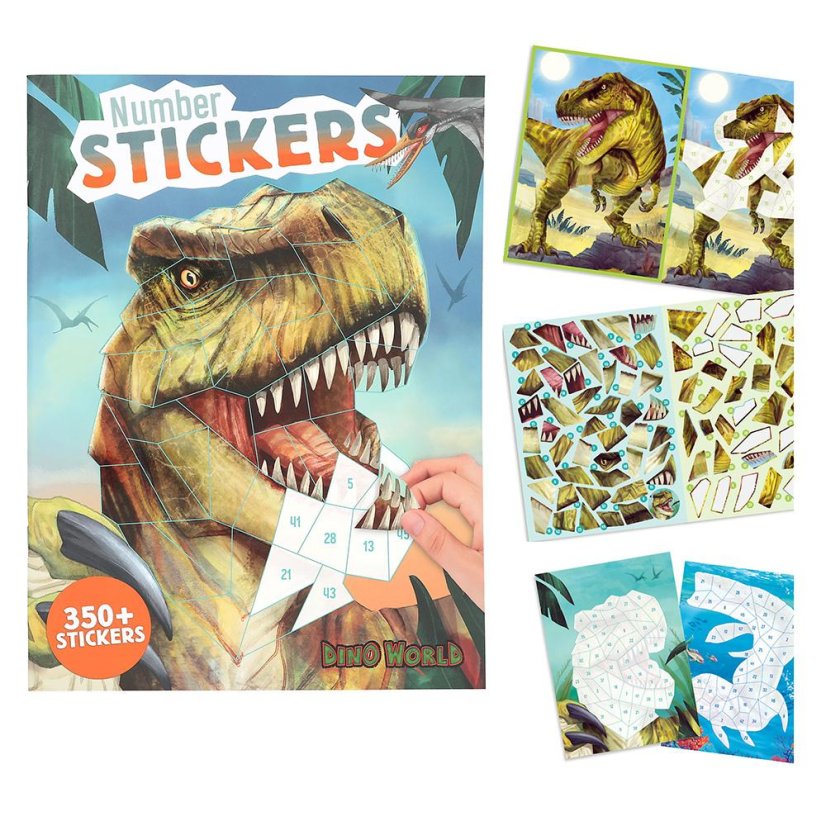 Creative notebook with Dino World Number Stickers